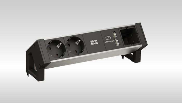 BACHMANN Anschlussfelder DESK 2 ALU Black BACHMANN Anschlussfelder DESK 2 ALU Black